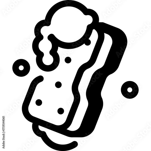 Car wash foam sponge icon. Vehicle cleaning tool vector