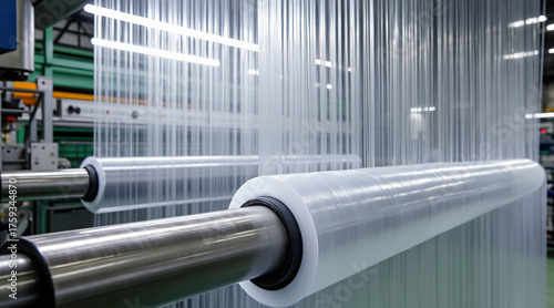 Transparent Plastic Film Production Process in a Modern Manufacturing Facility