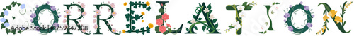 CORRELATION, Minimalist Botanical Letter Illustration