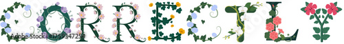 CORRECTLY, Floral Letter Illustration Typography