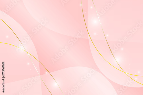 ピンクと金色ラインの華やかな背景素材	
