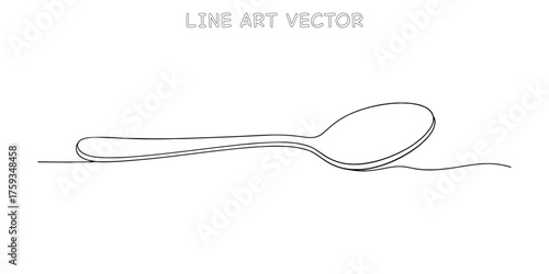 Simple spoon outline drawing line art kitchen utensil graphic