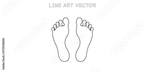 Divine footprints of prosperity symbol line art of good fortune