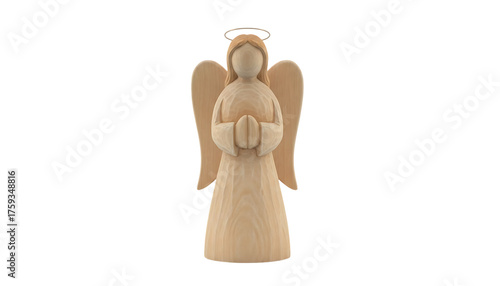 wood christmas angel isolated on transparency photo png file