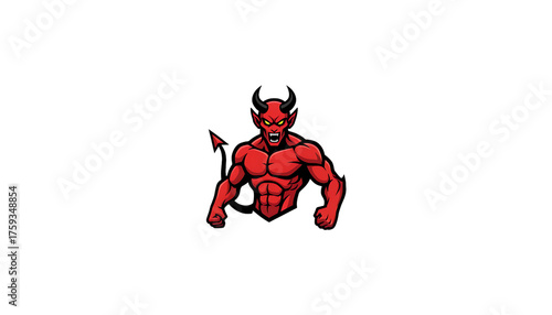 red demon devil with horns icon isolated png file