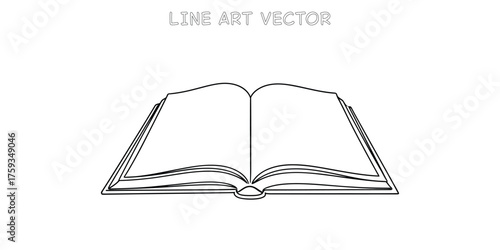 Open book sketch line art illustration learning knowledge story reading