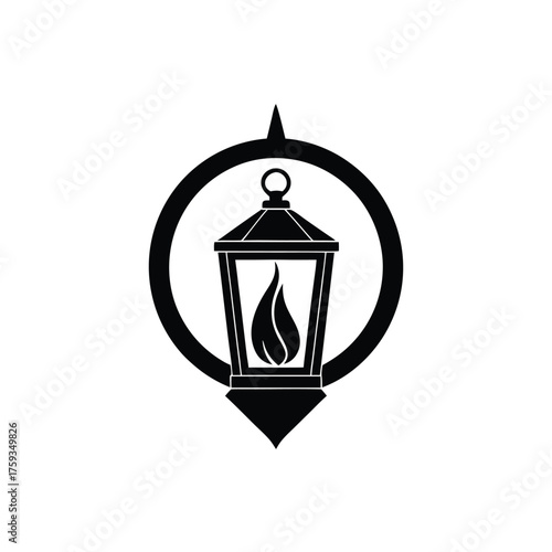 Glowing sugar cane stalk lantern logo design