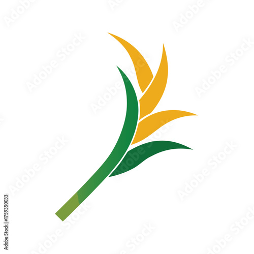 Geometric sugar cane stalk wave crest emblem design