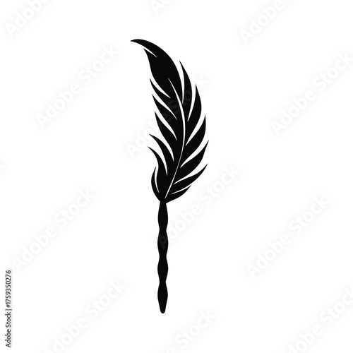 Abstract sugar cane stalk spiral feather design
