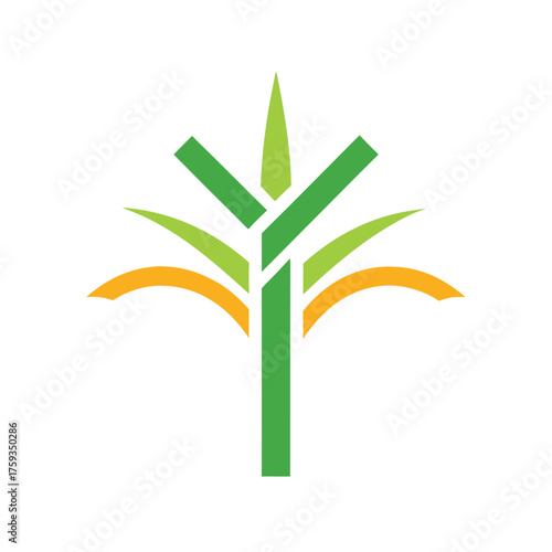 Sugar cane stalk with radial pixel lines banner advertisement