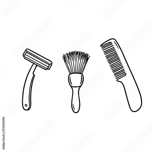 Barber Tools Set Illustration.