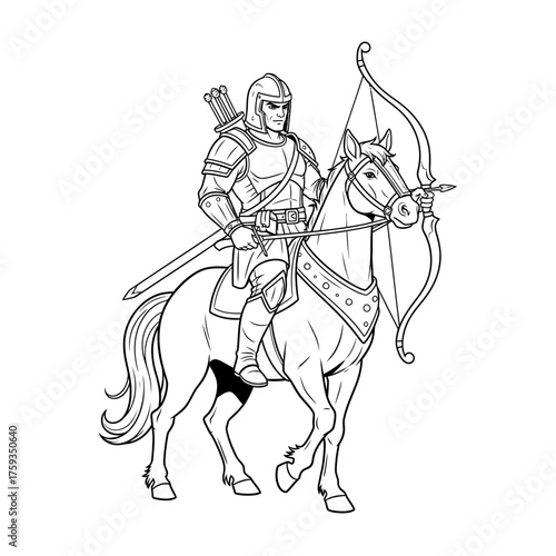 Greek Mythology Centaur Archer Warrior Coloring Page for Kids Creative Fun Activity