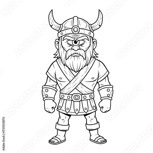 Cyclops One-Eyed Giant Coloring Page for Kids Greek Mythology Legendary Monster