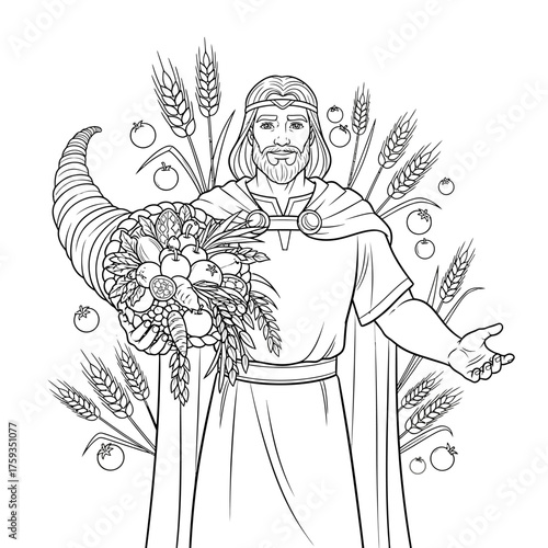 Norse Mythology God Frey Fertile Harvest Coloring Page for Kids Creative Fun Activity