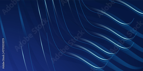 Abstract background with dynamic geometric shapes. Vector design layout for business presentations, flyers, posters and invitations. Blue carving art with line shapes modern shiny element