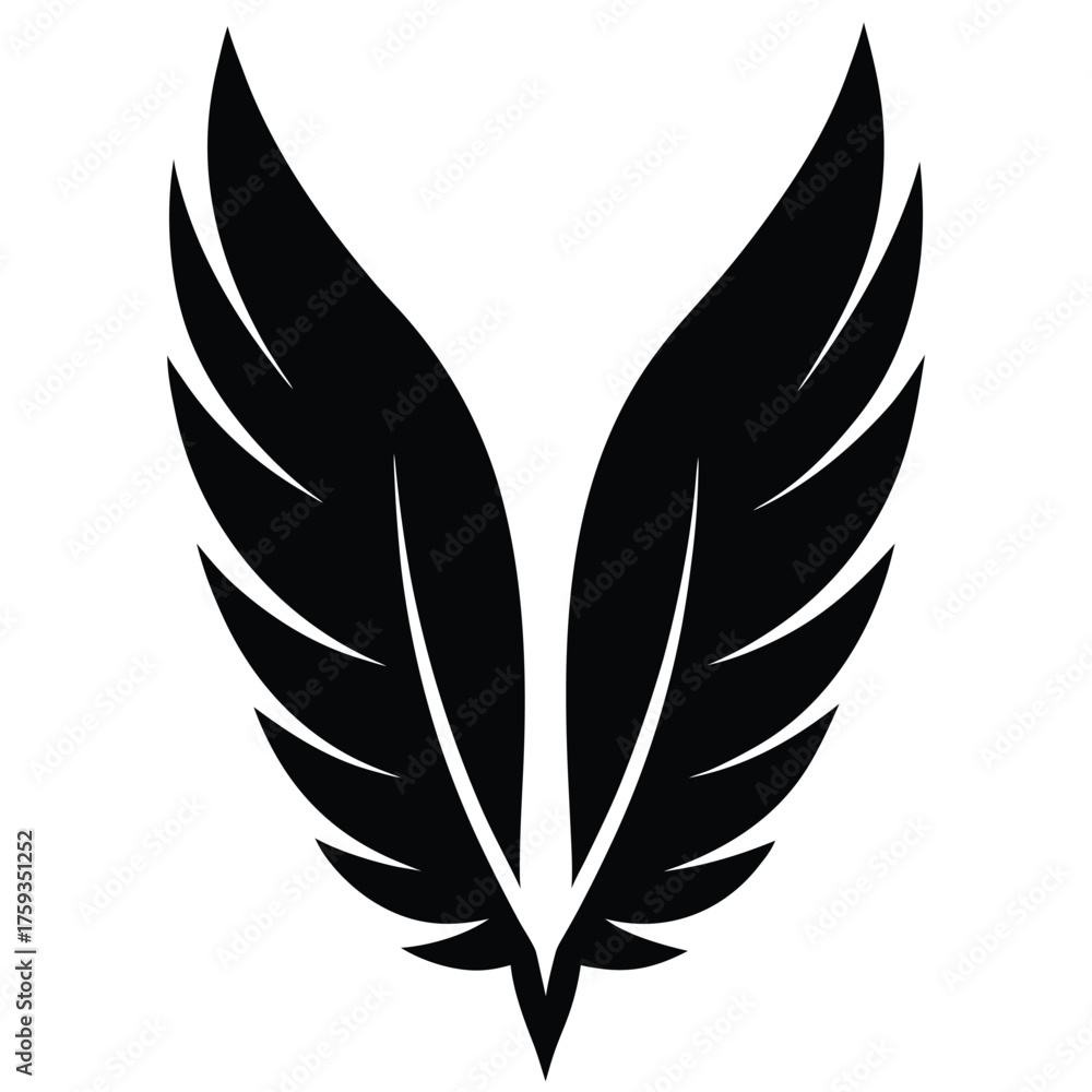 Fototapeta premium Angel Feather Symbol Spiritual Icon Design