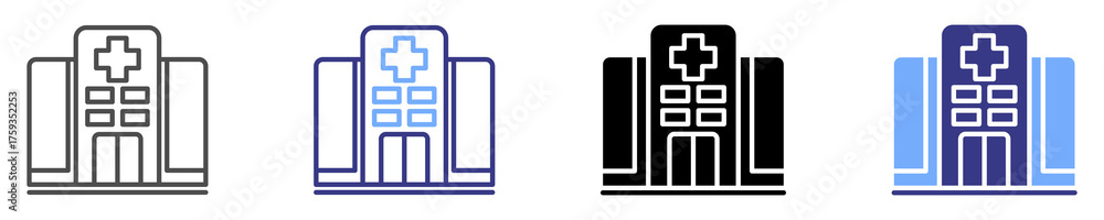 Obraz premium hospital icon set multiple style