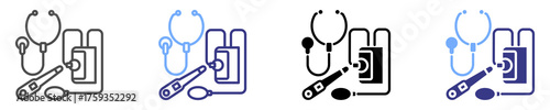 medical equipment icon set multiple style
