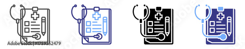 medical history icon set multiple style