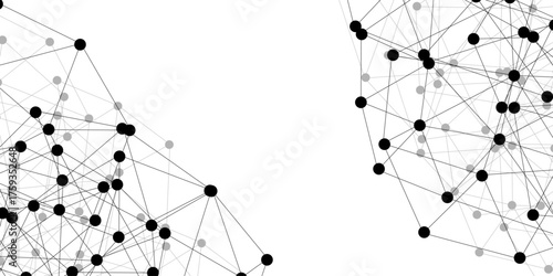 Abstract polygon structure network technology connect lines and dots background template.