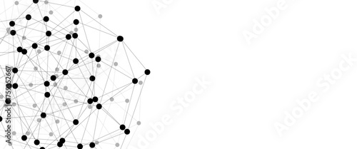 Triangle polygon data network technology connect lines and dots background template.