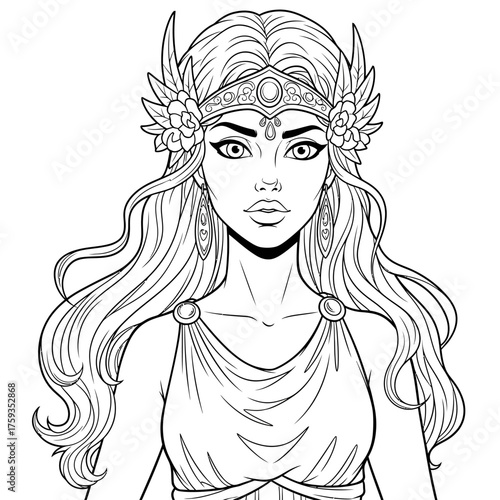 Greek Mythology Siren Alluring Songstress Coloring Page for Kids Creative Activity