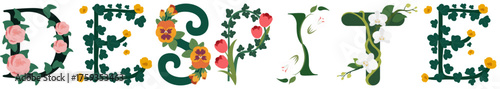 DESPITE, Artistic Floral Alphabet Print Design