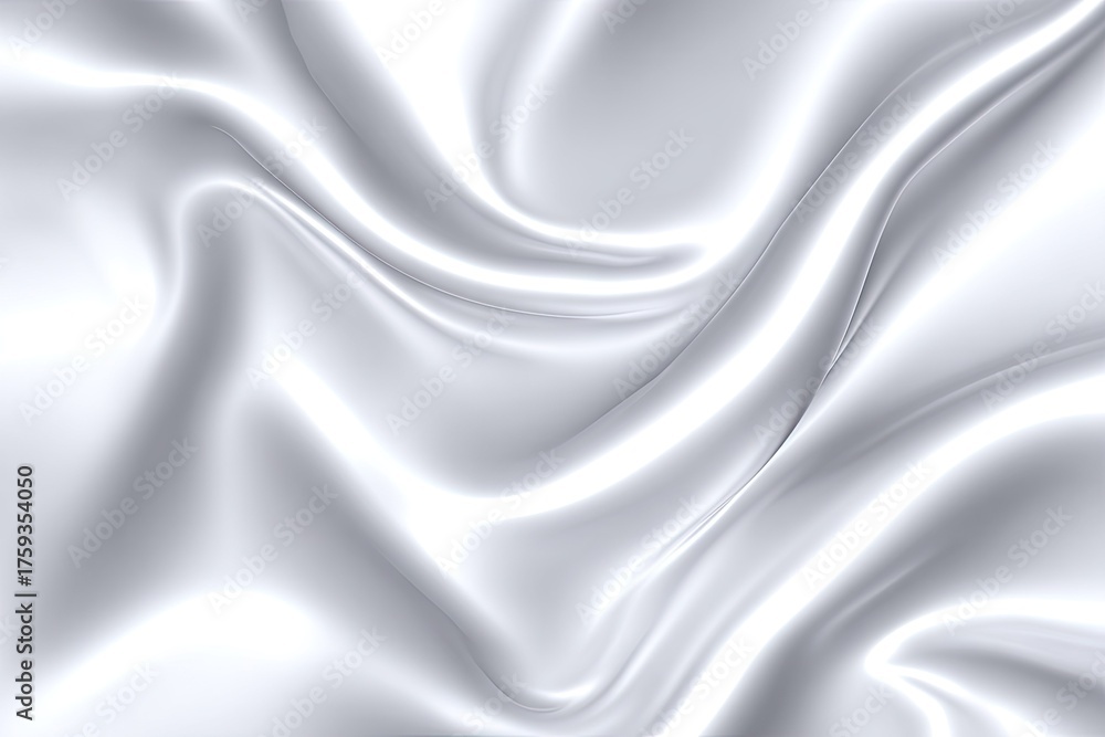 Naklejka premium Silky, white fabric drapes with flowing, smooth, and soft textures