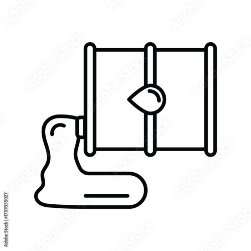 Oil Barrel icon with white background vector stock illustration