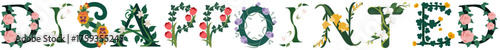 DISAPPOINTED, Stylish Floral Letter Design Vector