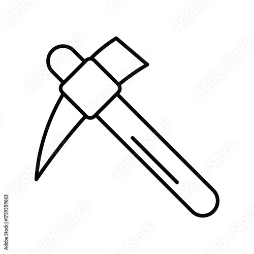 Pick Hammer icon with white background vector stock illustration
