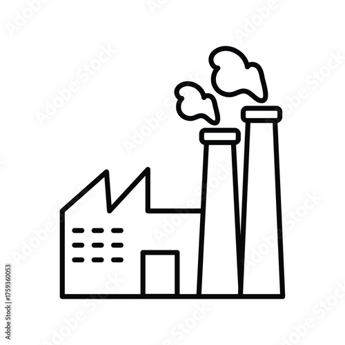 Factory icon with white background vector stock illustration