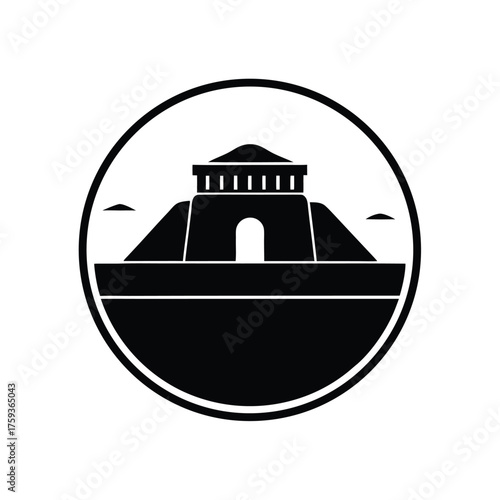 Archaeological Site Line Icon Art
