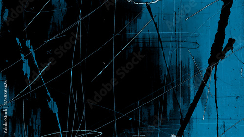 Abstract high-contrast glitch art grunge with blue shapes corrupted, digital, and noise effect. Retro-futuristic, techno, and aesthetic perfect for sci-fi, cyberpunk, visual design