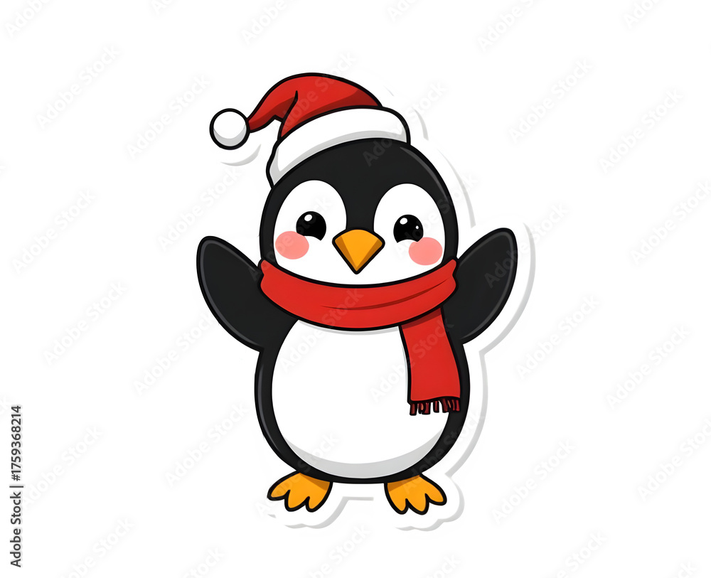 Obraz premium penguin santa claus