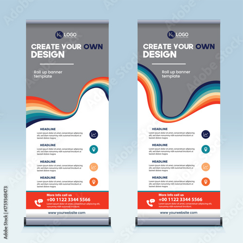 retro style roll up banner template