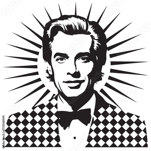 Pop Art Style Gentleman Portrait Vector