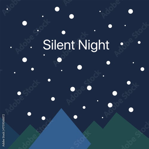 "Silent Night" Minimalist Winter Mountain Landscape