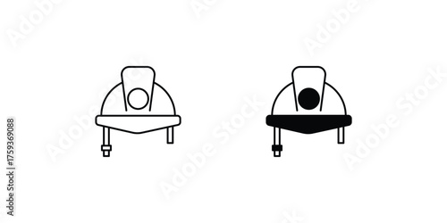 Helmet  set icon with white background vector stock illustration