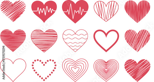 Collection of Red Hearts with Various Designs and Patterns love romance