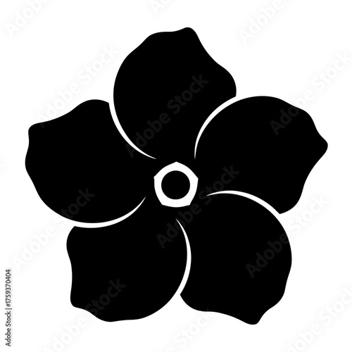 black and white silhouette vector icon of alamanda flower on white background
