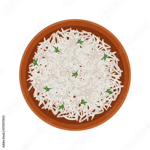 Vector Illustration Logo Clipart Top View Indian Basmati Rice