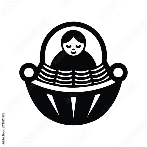 Baby Moses Basket Icon Illustration