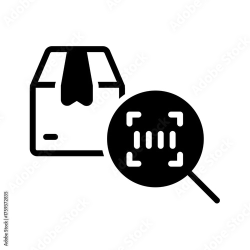 Vector solid black icon for Product barcode
