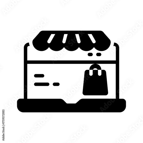 Vector solid black icon for Storefront
