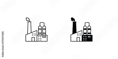 Factory set icon with white background vector stock illustration