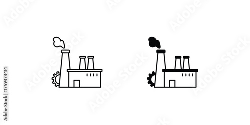Industry set icon with white background vector stock illustration
