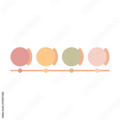 Simple and functional timeline with clean pastel color steps. Ideal for workflow layouts, event schedules, or presentation diagrams.