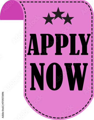Apply Now Icon. Apply now web UI button can be used for websites and apps. Vector illustration. Apply now template for website. Concept of easy making an application via website or application.