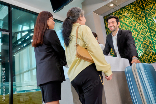 Scene of check in and loading luggage passenger for travel with airplane.